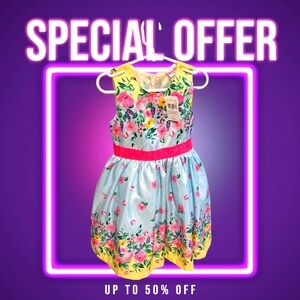 Floral Dress with Pink and Yellow Accents